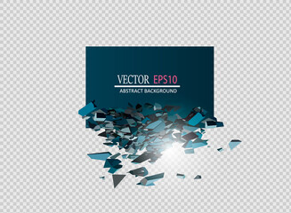 Blank Abstract Background. Vector Black Banner with explosion effect and glow.
