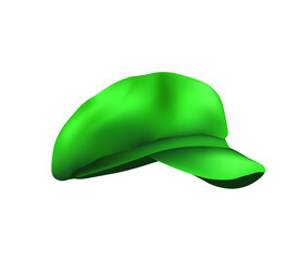 Green realistic hat, vector illustration