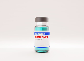 3d Render of Covid-19 coronavirus vaccine. Vaccine 3d illustration.Treatment for coronavirus covid-19.
