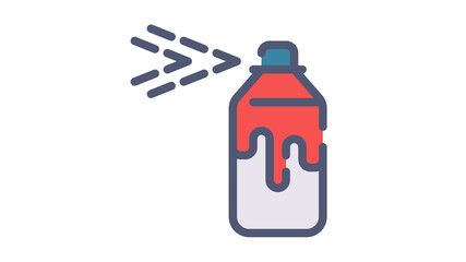 airbrush spray painting single isolated icon with flat dash or dashed style