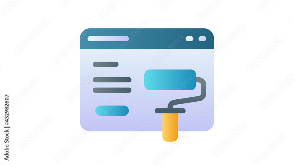 Aufkleber landing page design single isolated icon with smooth style