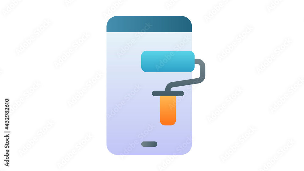 Aufkleber app design smartphone single isolated icon with smooth style