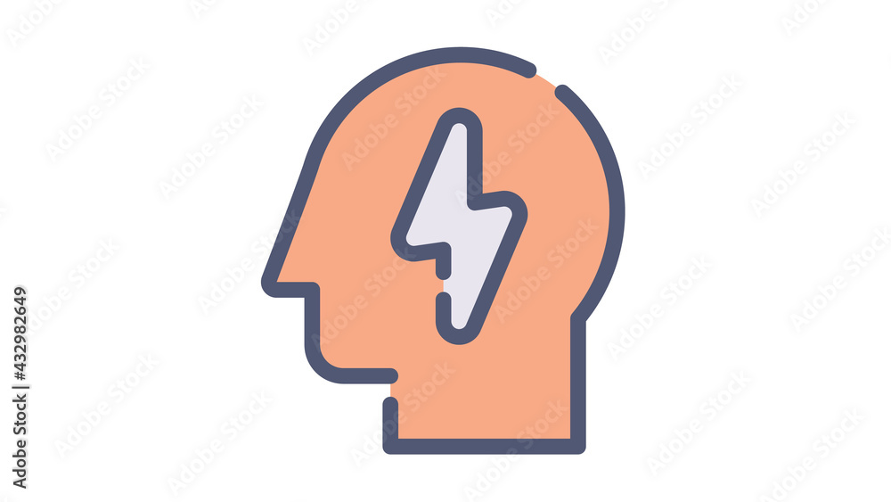 Poster idea thinking inspire single isolated icon with flat dash or dashed style