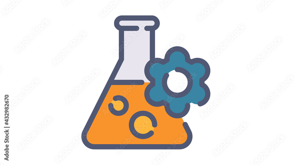 Aufkleber formula ingredient experiment single isolated icon with flat dash or dashed style