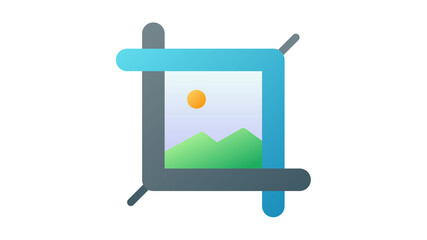 crop edit resize single isolated icon with smooth style