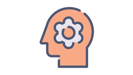 thought process think single isolated icon with flat dash or dashed style