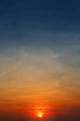 Naklejka na ściany i meble Majestic dramatic sunset sky with clouds