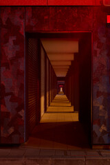 Fototapeta premium 信号の光に照らされた妖艶な船場センタービル【大阪】