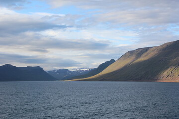 Early morning off the coast of Isafjordur, Iceland.