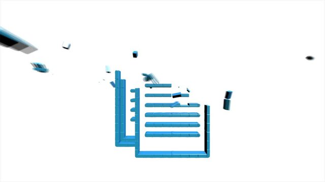 Office icon. Web 3D pixel icon set. Office, great design for any purposes. Motion graphics.