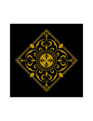 Luxury ornamental mandala design background in gold color