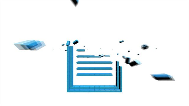 Office icon. Web 3D pixel icon set. Office, great design for any purposes. Motion graphics.