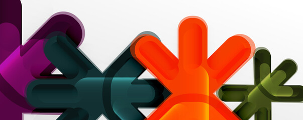 Abstract glossy crosses background for business or technology presentations, internet posters or web brochure covers
