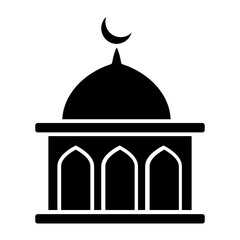 Muslim Religion Landmark Vector Symbol Illustration. Moslem Building Symbol