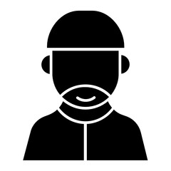 Avatar Islamic Person Icon Logo. Muslim Man Vector Symbol Illustration. Young Male Muslim Symbol