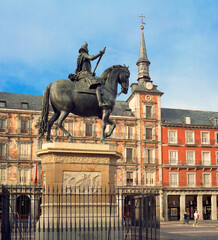 statue of king charles iv in Plaza Mayor, Madrid
