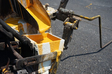 Traffic marking work For forgiveness on the road (blurry pictures)