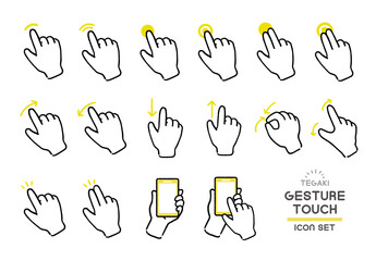 スマホタブレットの操作ジェスチャーアイコン