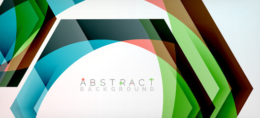 Vector color hexagons geometric abstract background