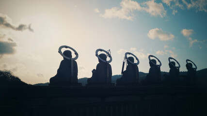 a guardian deity for the spirits of aborted children in Osorezan, Japan.