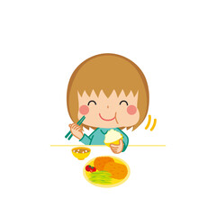 礼儀正しく挨拶をして食事をする可愛い小さな女の子のイラスト セット バリエーション 白背景 Wall Mural ぽこたぽこ 礼儀正しく挨拶をして食事をする可愛い小さな女の子のイラスト セット バリエーション 白背景 Wall Mural ぽこたぽこ