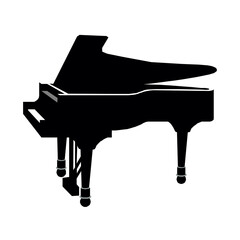 Vector illustration of a grand piano in cartoon style isolated on white background in EPS10