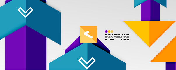 Shiny color triangles and geometric shapes vector abstract background