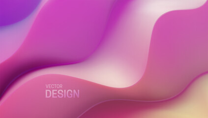 Pastel pink wavy backdrop. Abstract minimalist background.