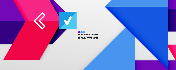 Shiny color triangles and geometric shapes vector abstract background