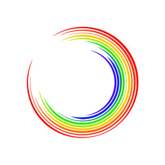 rainbow brush strokes art, circle art strokes