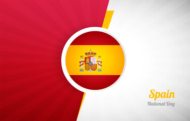 Happy national day of Spain greeting background. Abstract Spain country flag illustration