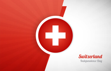 Happy independence day of Switzerland greeting background. Abstract Switzerland country flag illustration