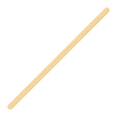 Wooden coffee stirrer, popsicle stick, elements for holding ice cream. Isolated realistic vector Illustration on white background.