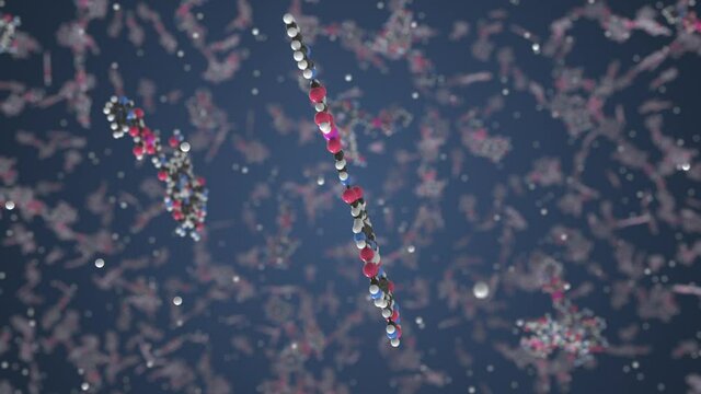 Hydroxocobalamin molecule. Molecular model. Looping seamless 3d animation