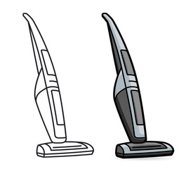 vacuum cleaner broom line icon - obrazy, fototapety, plakaty