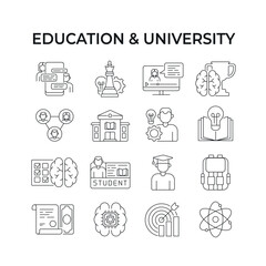 Education linear icon. University structure. Online learning. Thin line customizable illustration. Contour symbol. Vector isolated outline drawing. Editable stroke