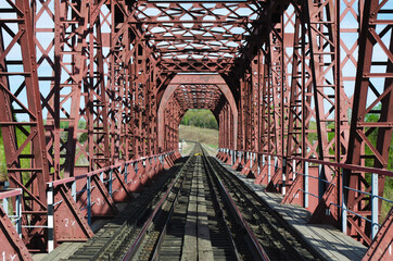 railway bridge on a sunny summer day