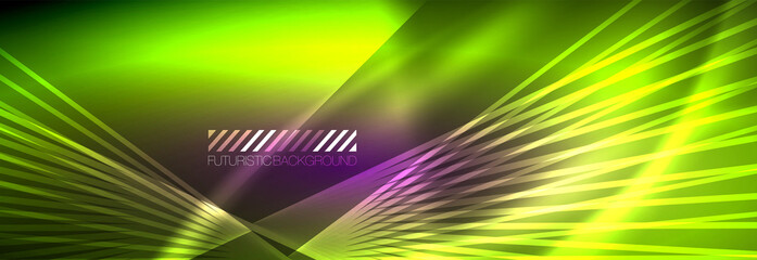 Neon dynamic beams vector abstract wallpaper background. Wallpaper background, design templates for business or technology presentations, internet posters or web brochure covers