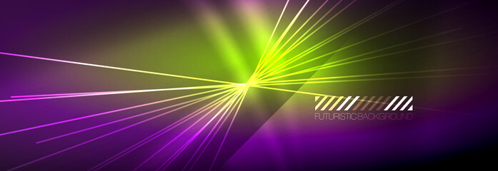 Neon dynamic beams vector abstract wallpaper background. Wallpaper background, design templates for business or technology presentations, internet posters or web brochure covers