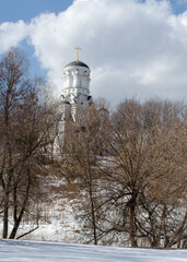 Churches in Kolomenskoye. Moscow parks. Kolomenskoye park. Russian church. Religion