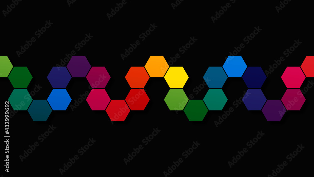 Poster hexagonal fond abstrait