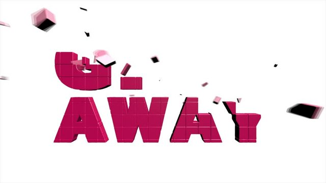Giveaway text animation. Red word on a white background. 4k and Full HD resolutions. Perfect for invitations, social media, intros and outros
