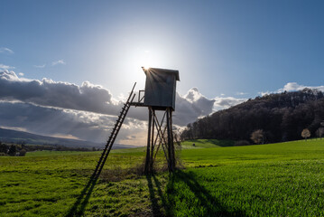 Country landscape in sunshine in Germany