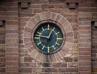 Fototapeta na wymiar Old striking clock of a church