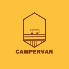 Obraz premium Campervan line art simple logo icon symbol for Brand, travel, Trip, company, Business, Banners, Poster, background and wallpaper. 