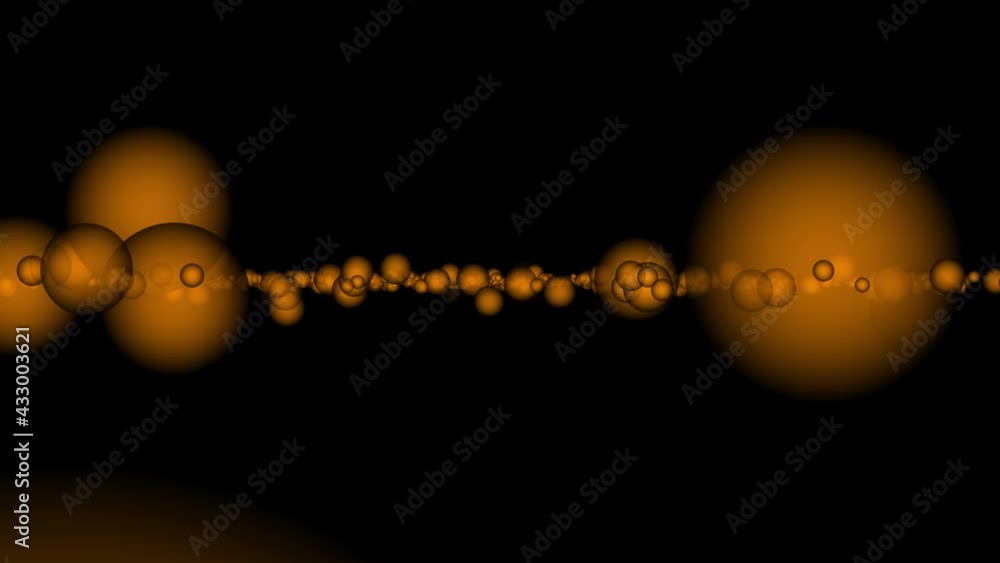 Poster animated horizontal golden floating circle for video overlay