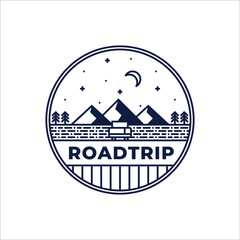 Roadtrip vintage theme logo template