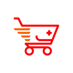 Shopping cart logo red color