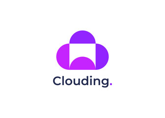 cloud computing and storage vector logo technology design template new app image concept element
