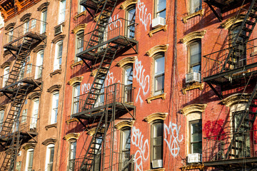 Obraz premium Fire escape steps from New York